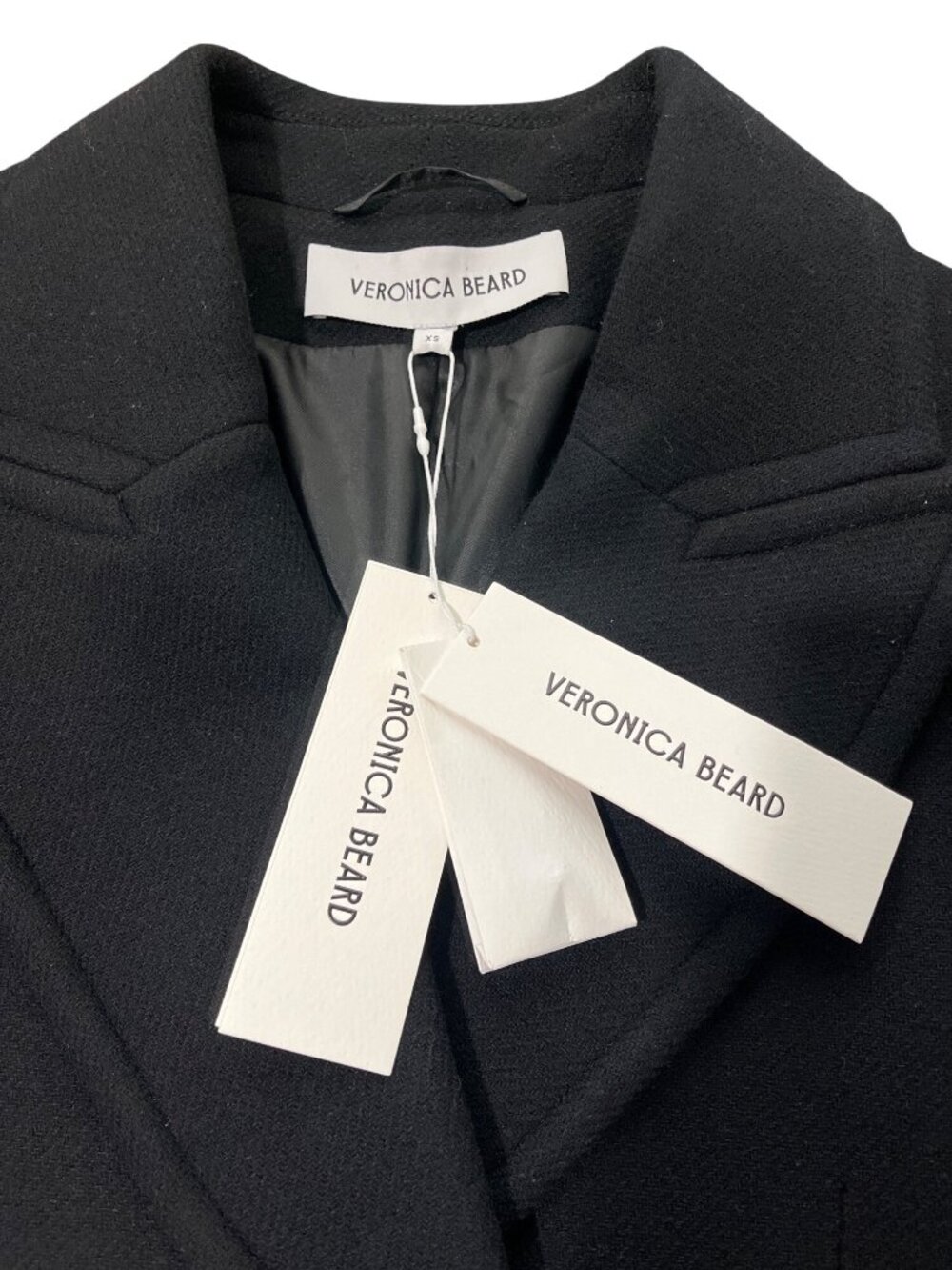 Veronica Beard Women XS Wool Coat Frattini Dickey Double-Breasted Black $998 NEW - Picture 9 of 12